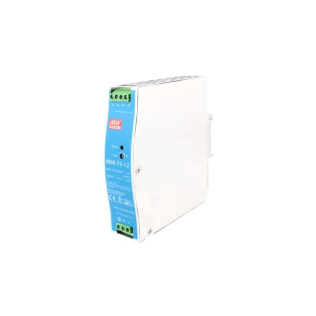 Zasilacz impulsowy, na szynę DIN, 75,6W, 12VDC, 6,3A, 90÷264VAC NDR-75-12
