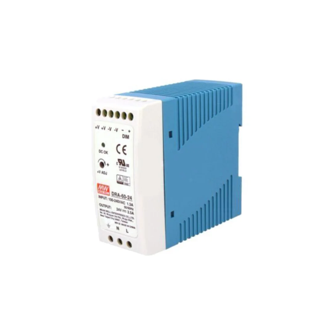 Zasilacz impulsowy, na szynę DIN, 60W, 24VDC, 2,5A, 90÷264VAC DRA-60-24