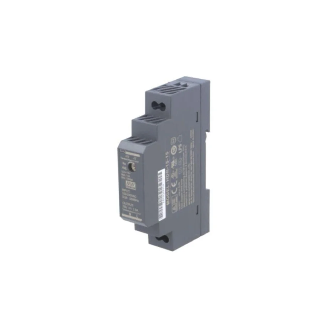 Zasilacz impulsowy, na szynę DIN, 15W, 15VDC, 1A, 85÷264VAC, OUT: 1 HDR-15-15