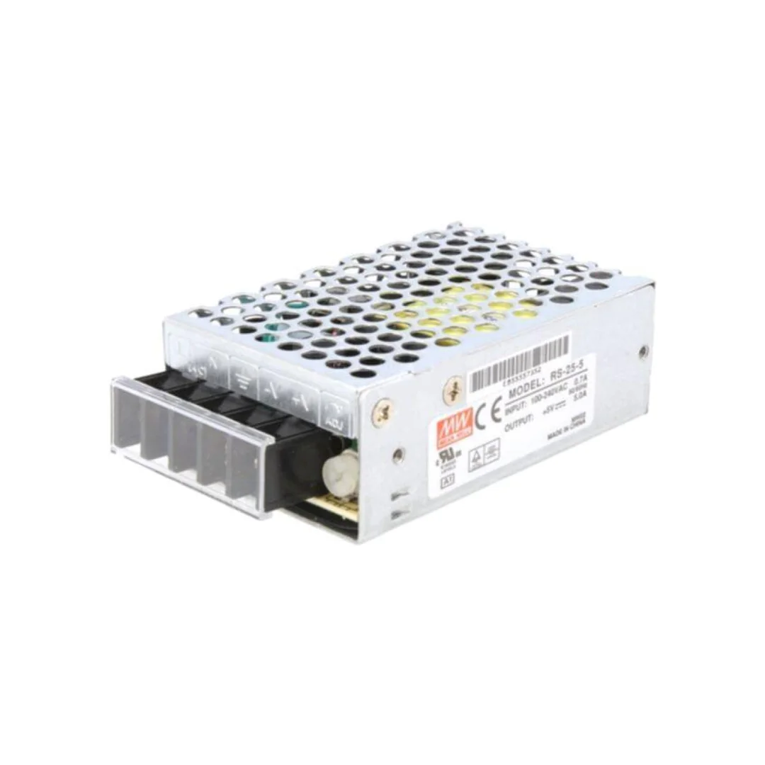 Zasilacz impulsowy, do wbudowania,modułowy, 25W, 5VDC, 5A, OUT: 1 RS-25-5