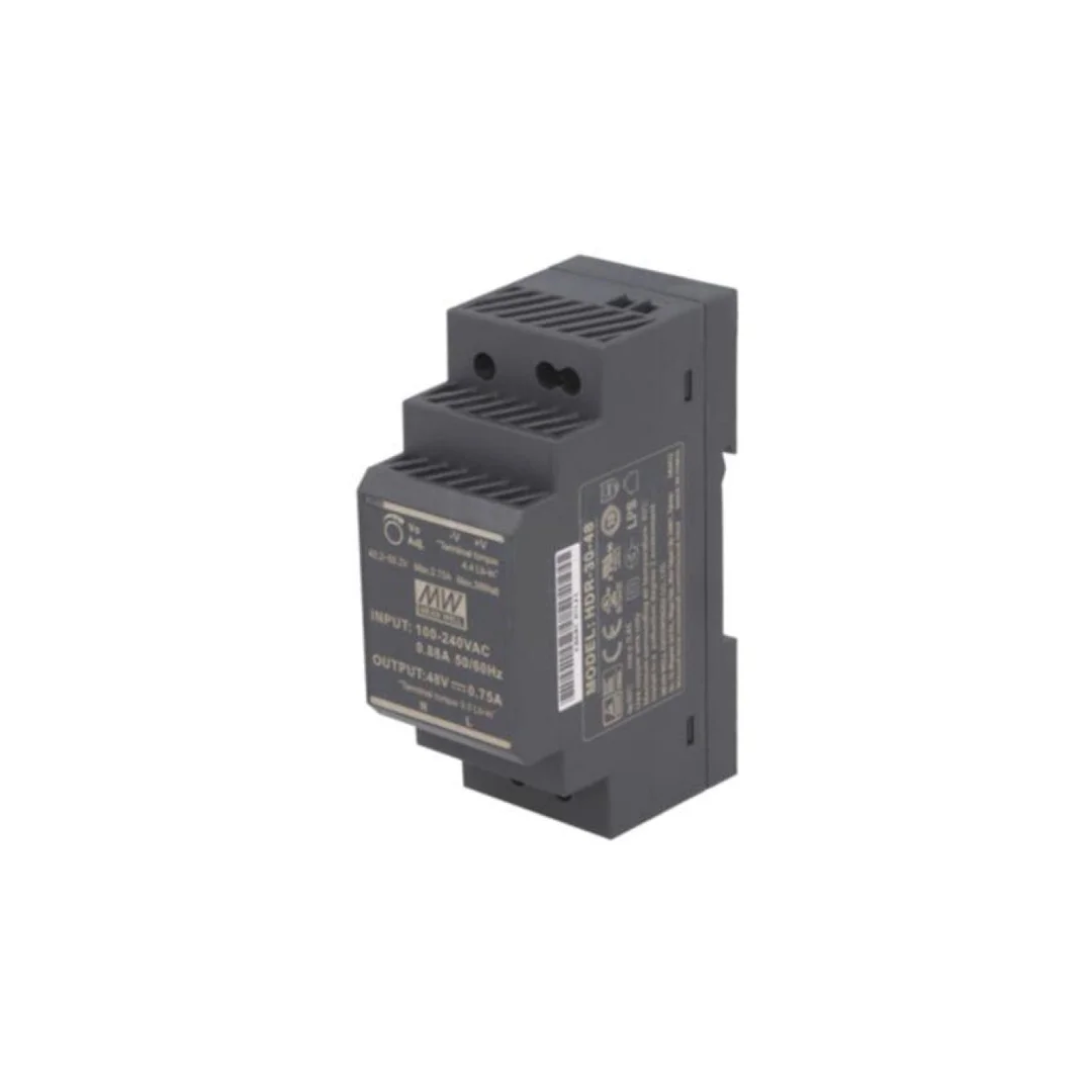 Zasilacz impulsowy, na szynę DIN, 36W, 48VDC, 0,75A, 85÷264VAC HDR-30-48