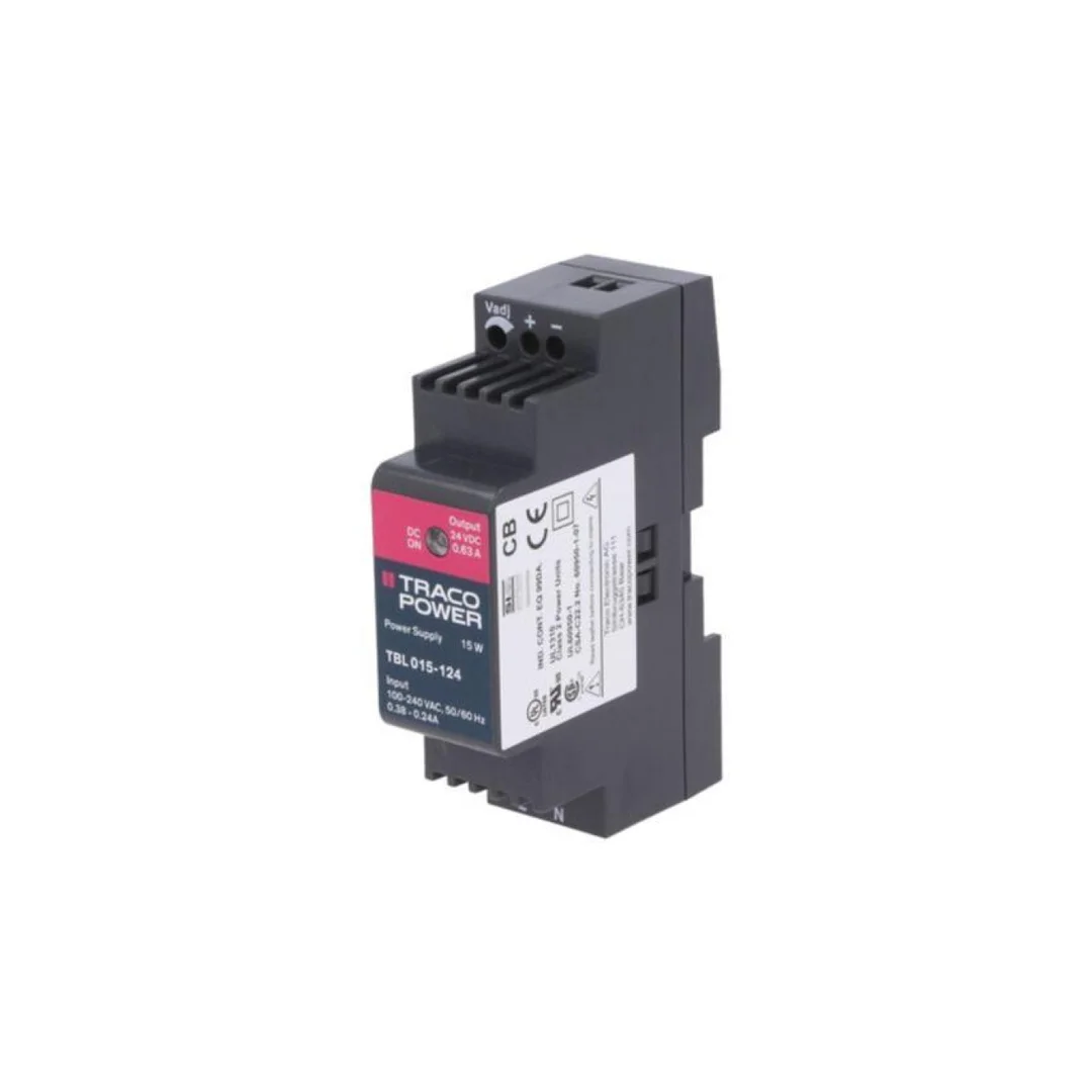 Zasilacz impulsowy, na szynę DIN, 15W, 24VDC, 0,63A, 85÷264VAC TBL 015-124