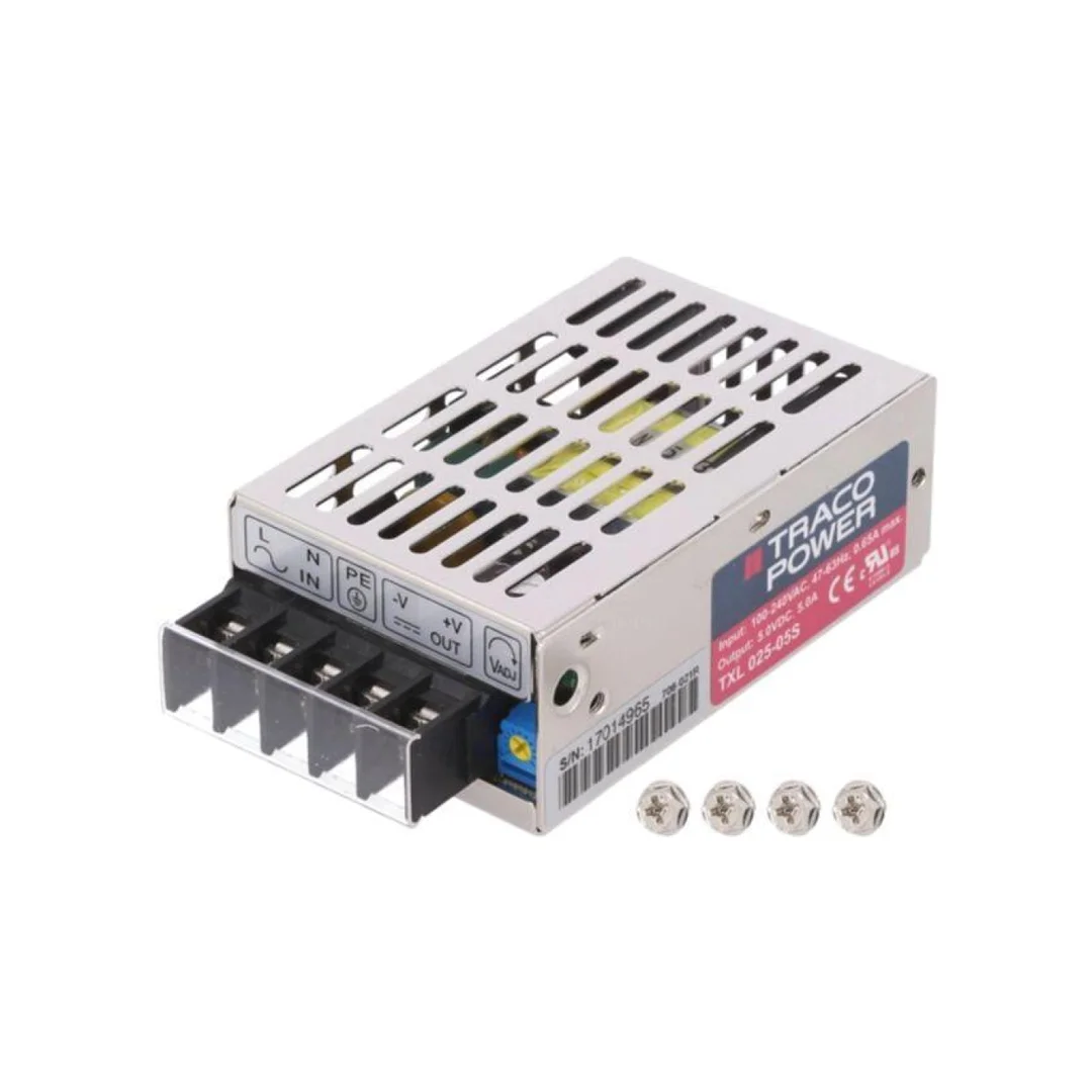 Zasilacz impulsowy, do wbudowania,modułowy, 25W, 5VDC, 5A, Output: 1 TXL 025-05S