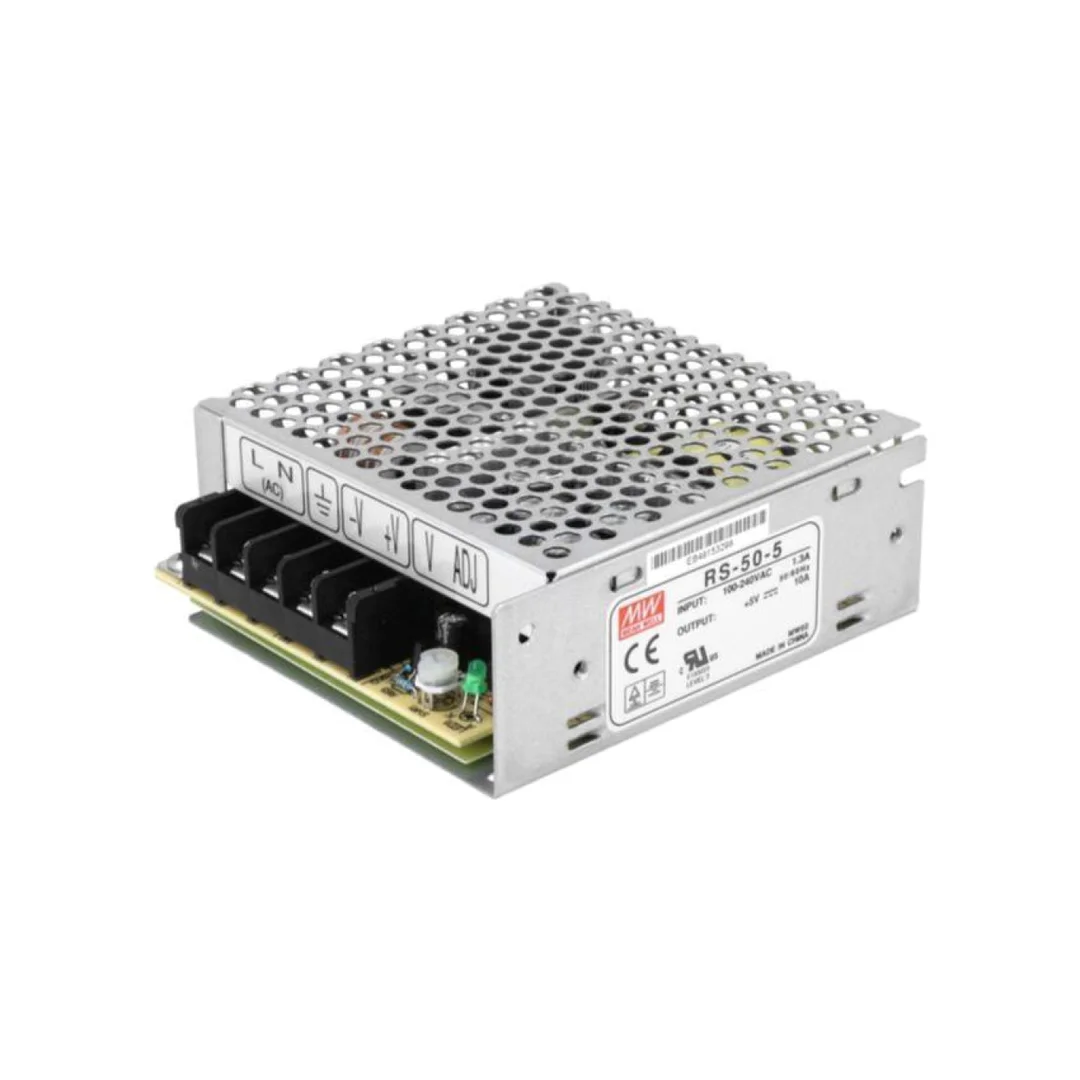 Zasilacz impulsowy, do wbudowania,modułowy, 50W, 5VDC, 10A, OUT: 1 RS-50-5