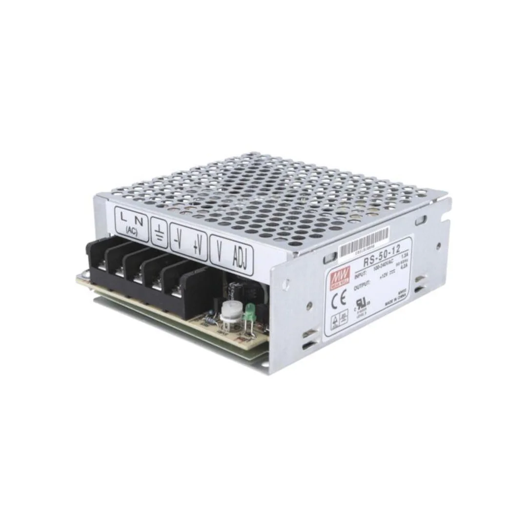 Zasilacz impulsowy, do wbudowania,modułowy, 50W, 12VDC, 4,2A RS-50-12