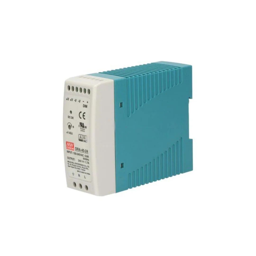 Zasilacz impulsowy, na szynę DIN, 40,8W, 24VDC, 1,7A, 90÷264VAC DRA-40-24