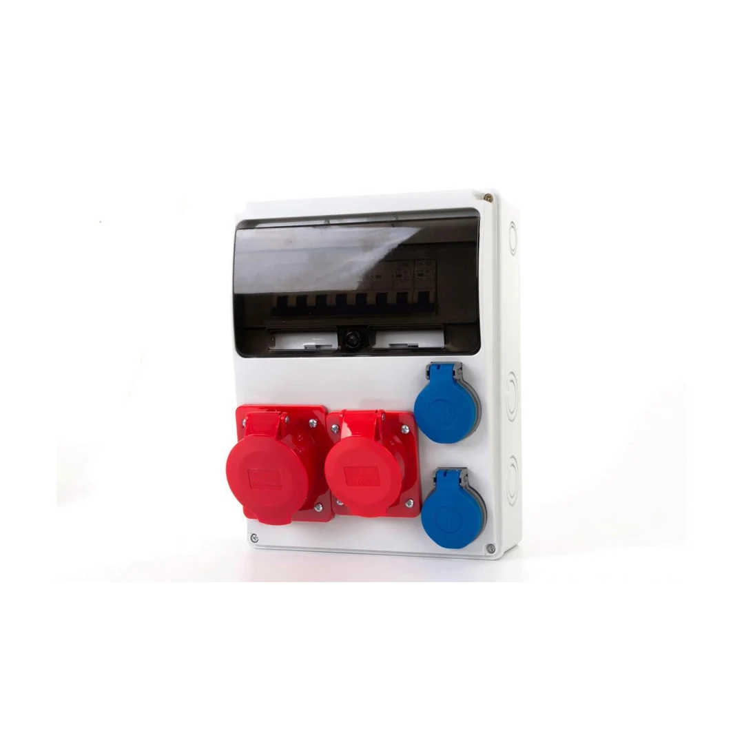 Rozdzielnica LAGO 11M - gniazda 16A 5p, 32A 5p, 2x230V + zabezpieczenia (MCB 3P C32A, 3P C16A, 1P B16Ax2 ) IP44
