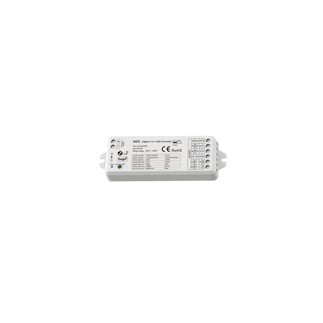 Sterownik LED 5w1 Skydance (ZigBee) - Mono /CCT /RGB /RGB+CCT - 12-24V DC 15A - Tuya - WZ5