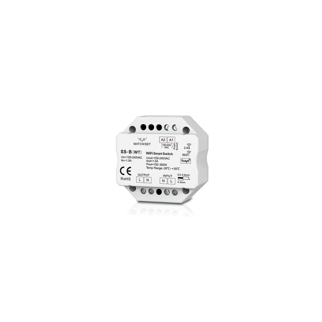 Bezprzewodowy włącznik oświetlenia Skydance - 230VAC/1.5A - sterowanie WiFi / Alexa - SS-B(WT)