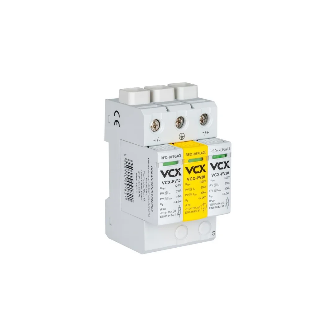 Ogranicznik przepięć T2 C 3P 1200V DC PV30 ochronnik fotowoltaiczny