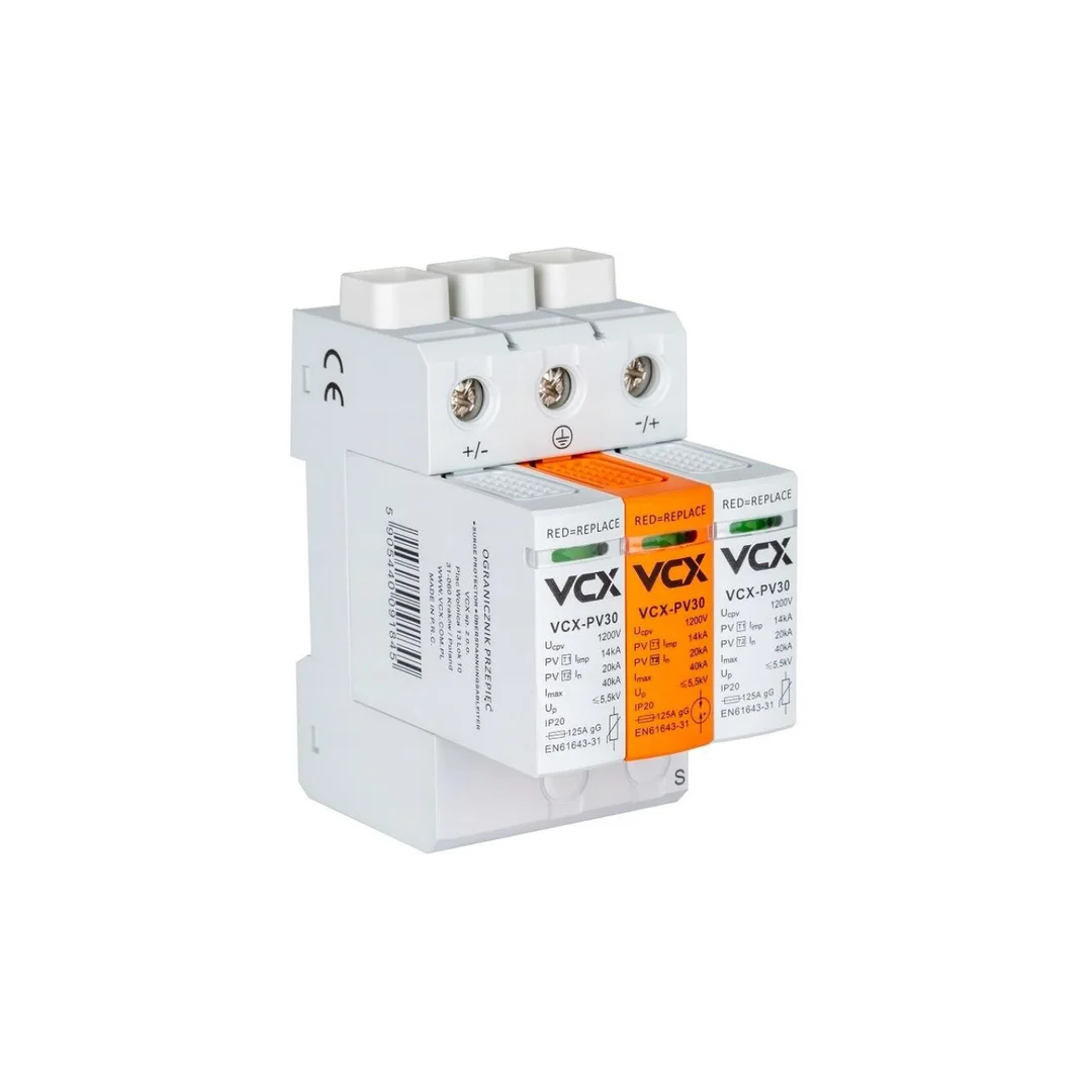 Ogranicznik przepięć T1+T2 B+C 3P 1200V DC 14kA PV30 ochronnik fotowoltaiczny