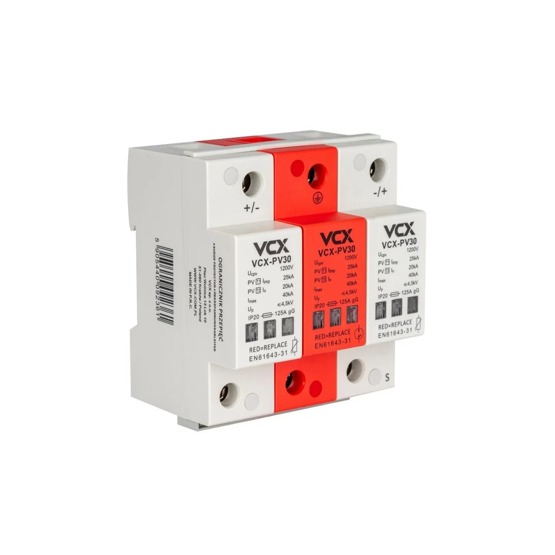 Ogranicznik przepięć T1+T2 B+C 3P 1200V DC 25kA PV30 ochronnik fotowoltaiczny