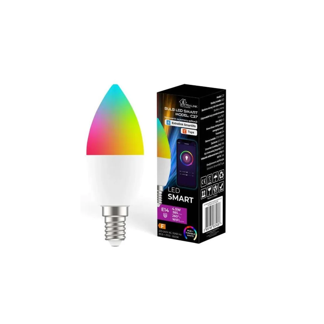EXTRALINK smartlife żarówka LED E14 C37 2700-6500K WIFI 220-240V LED E14 C37
