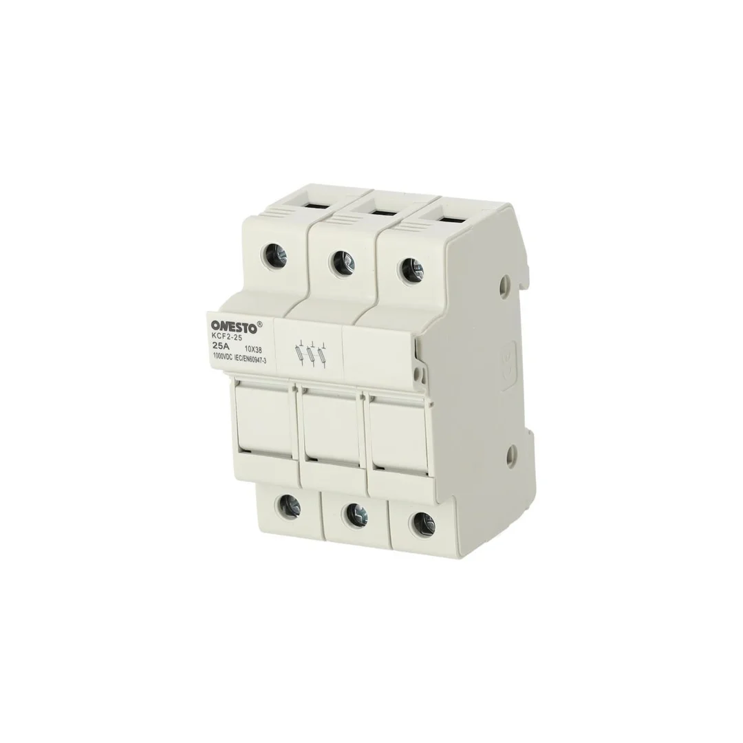 Podstawa bezpiecznikowa 25A 3-biegunowa 3P (1000V DC) 3-modułowa na wkładki 10x38mm ONESTO