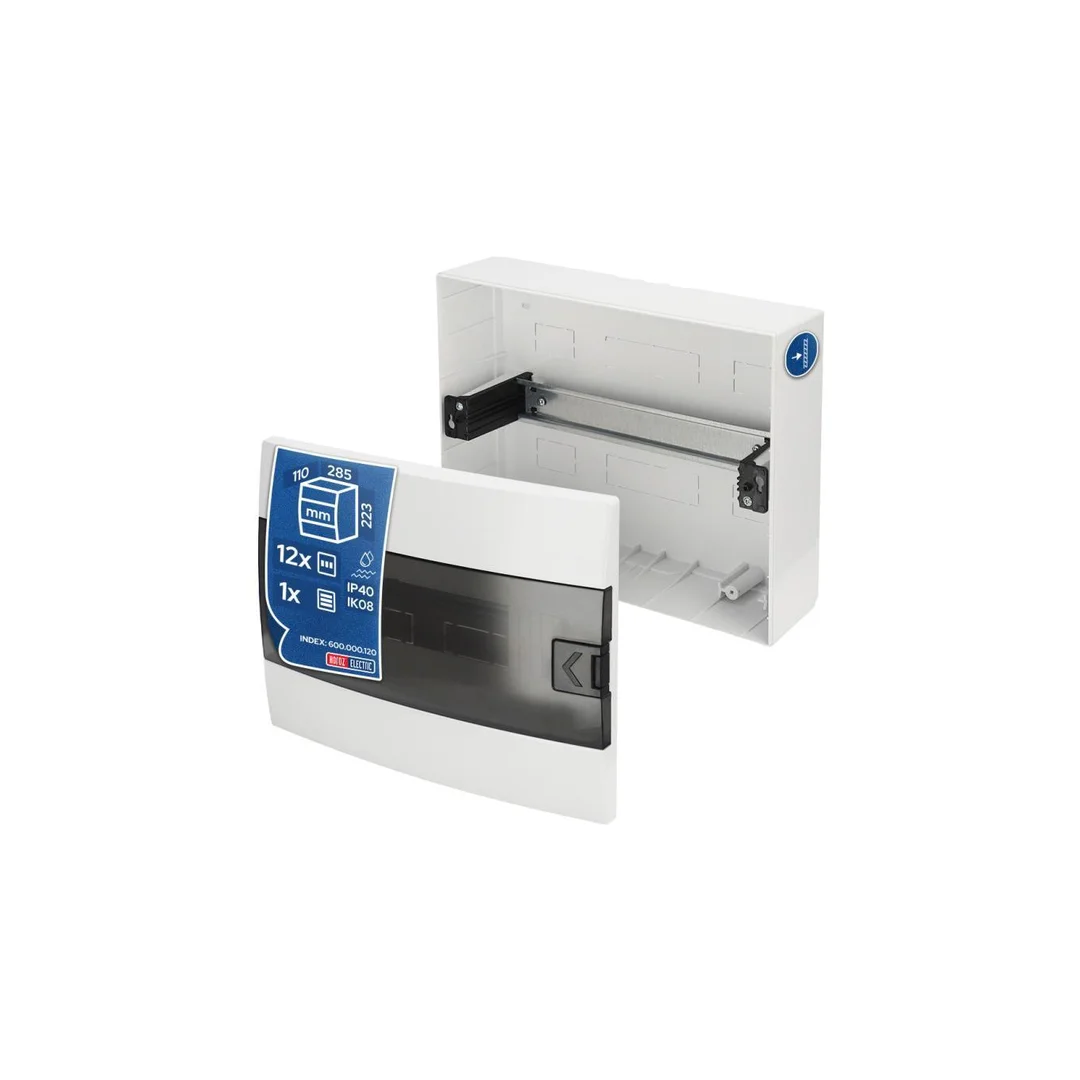 Rozdzielnica natynkowa 12-modułowa 285x223x110mm biała dymna 600.000.120 HOROZ ELECTRIC