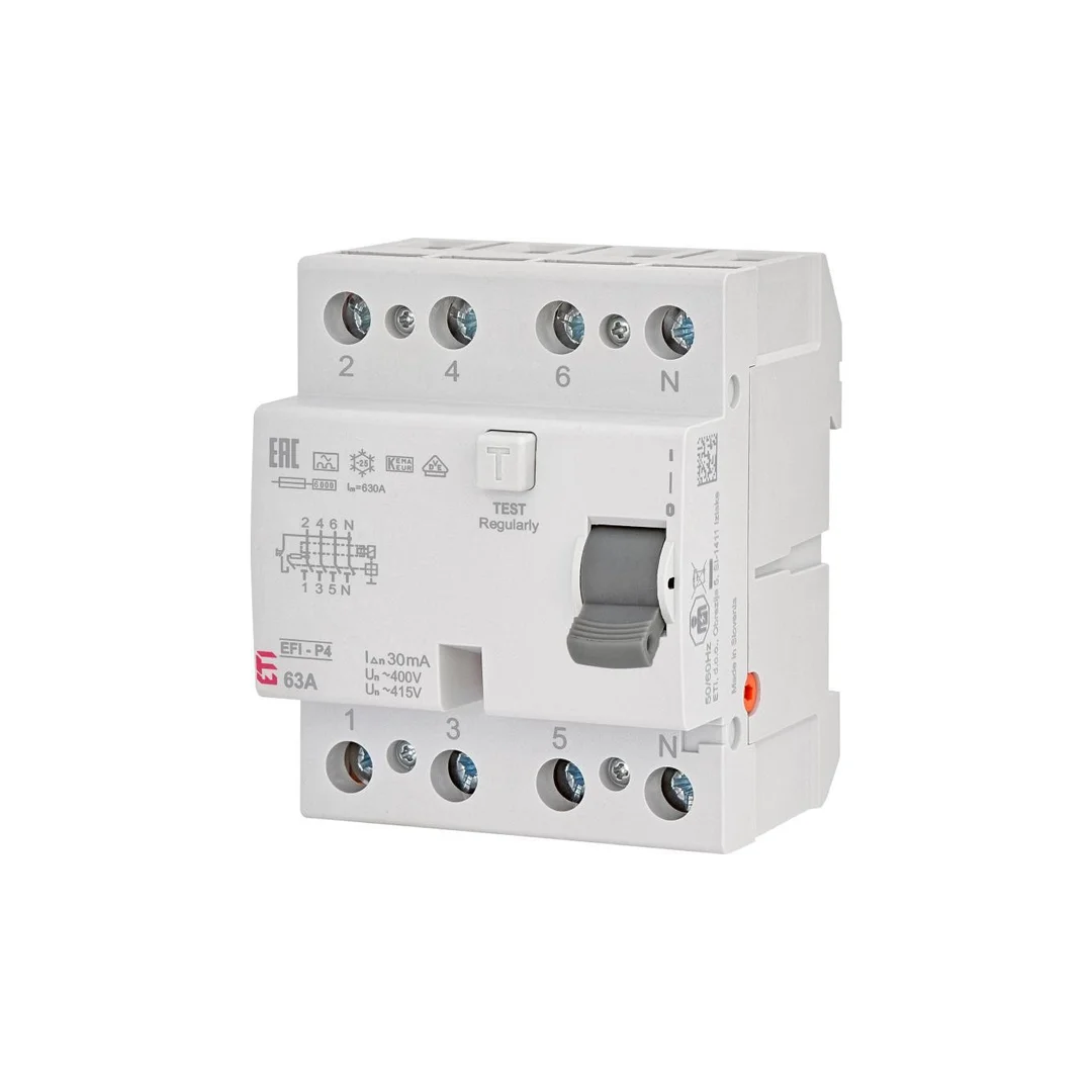 Wyłącznik różnicowoprądowy 4P 63A 0,03A typ A 6kA EFI6-P4 A 63/0.03 002061663