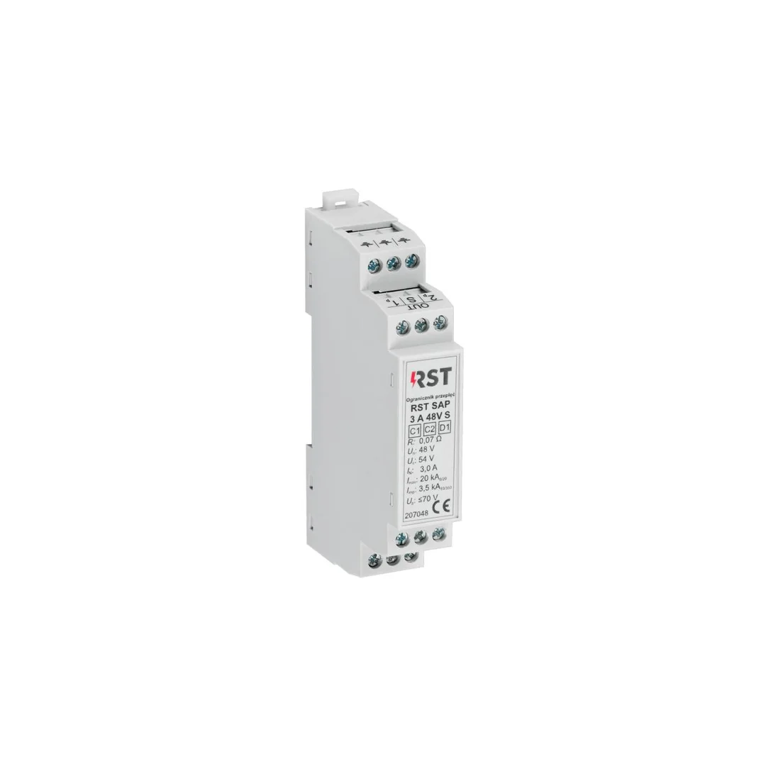 Ogranicznik przepięć do pętli systemów sygnalizacji pożaru D1, RST SAP 3A 48V S 207048