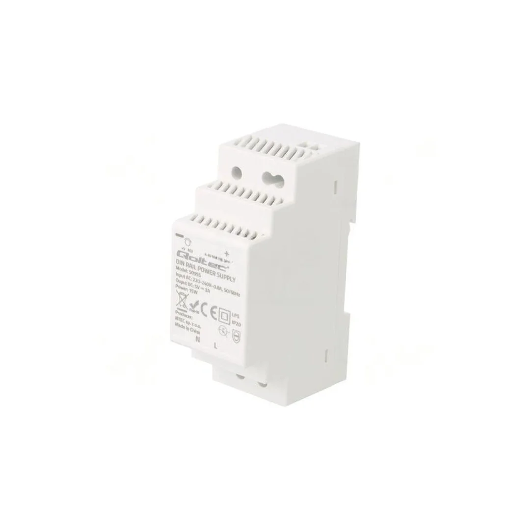 Zasilacz impulsowy: na szynę DIN, 15W, 5VDC, 3A, 220-240VAC 50995