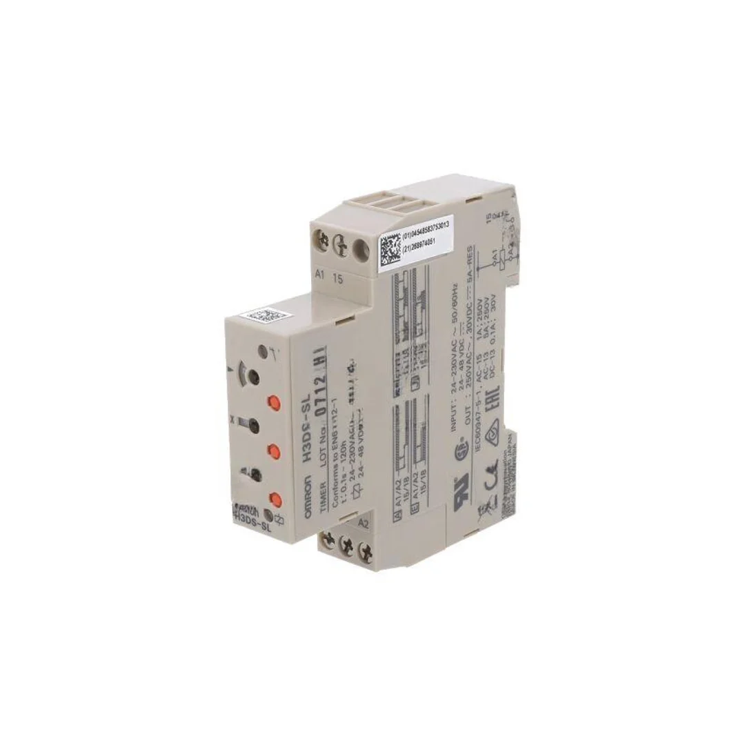 Przekaźnik czasowy 0,1s÷120h SPDT 250VAC/5A Uzas: 24÷230VAC H3DS-SL