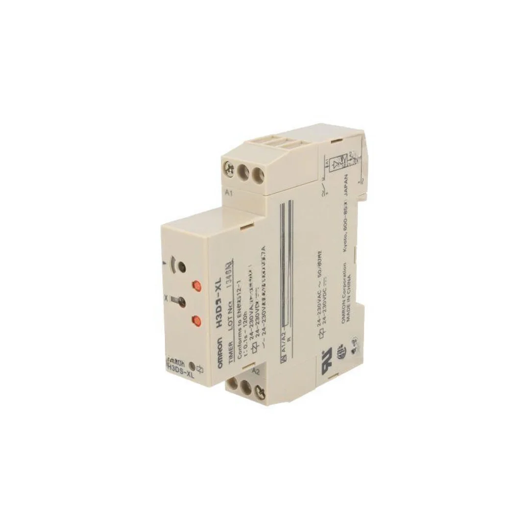 Przekaźnik czasowy 0,1s÷120h SPDT 250VAC/5A Uzas: 24÷230VAC H3DS-XL