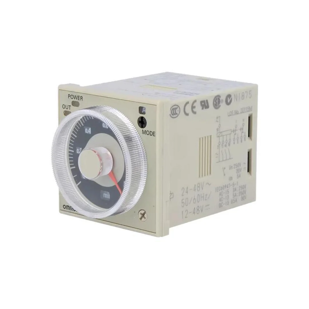 Przekaźnik czasowy 0,05s÷300h DPDT 250VAC/5A Uzas: 24÷48VAC H3CR-A 24-48AC/12-48DC
