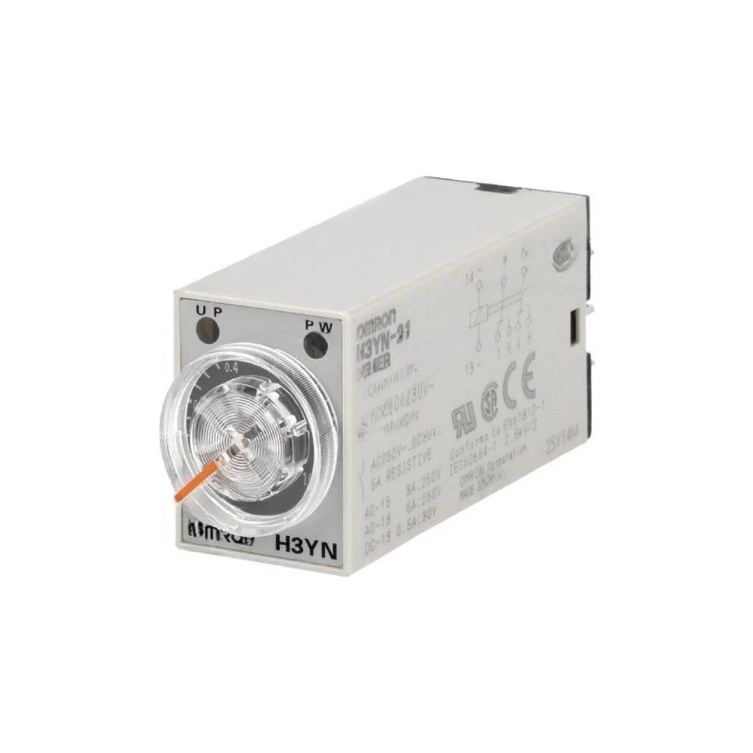 Przekaźnik czasowy 0,1min÷10h DPDT 250VAC/5A Uzas: 200÷230VAC H3YN-21 AC200-230
