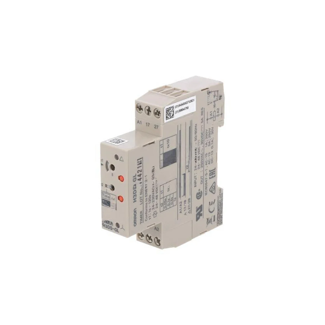 Przekaźnik czasowy 1s÷120s SPST-NO x2 250VAC/5A 24÷48VDC H3DS-GL