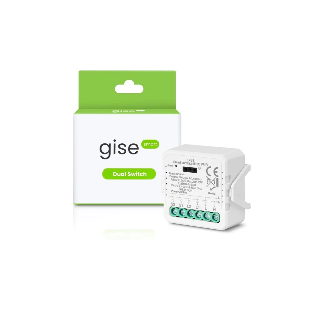 GISE Smart Podwójny moduł przekaźnikowy WiFi Tuya GDS-WF