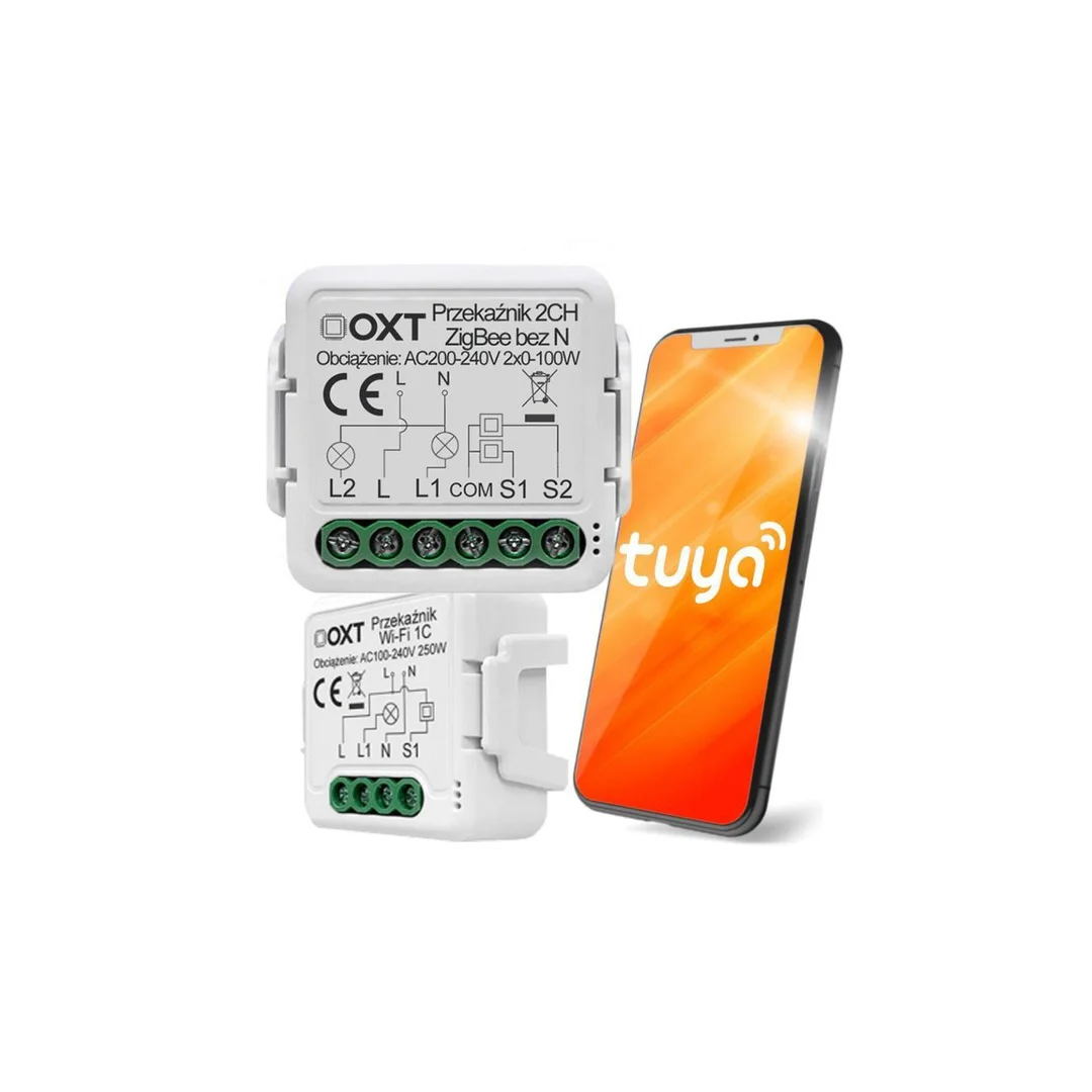 Moduł OXT mini przekaźnik 2 obw. bez N ZigBee TUYA