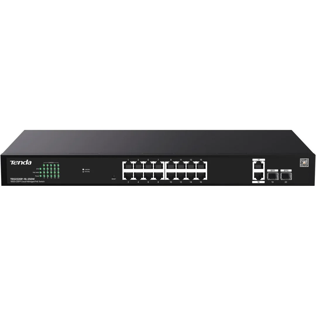 Switch POE Tenda TEG2220P-16-250W