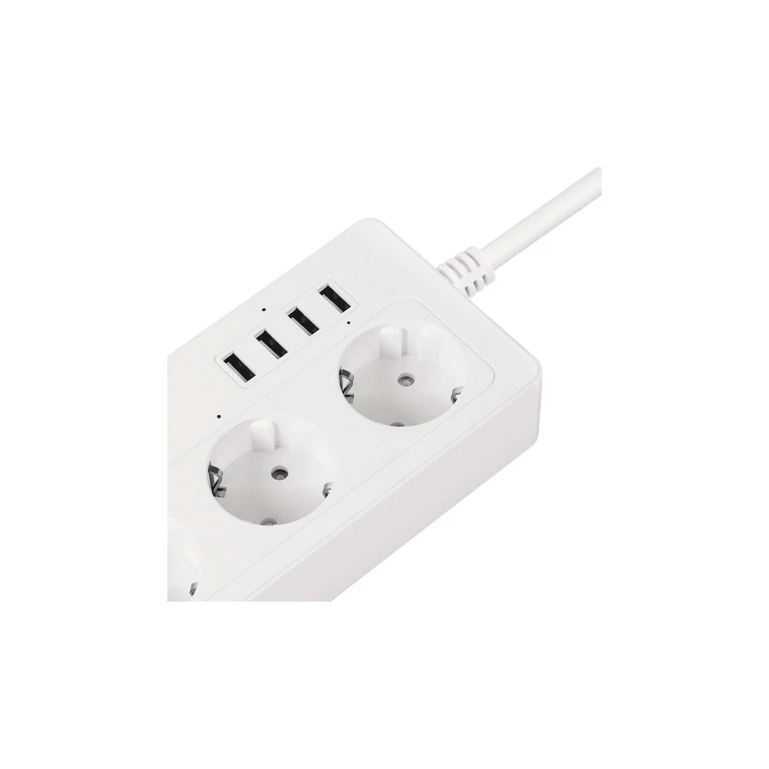 Listwa sieciowa KrugeriMatz 4 gniazda typu niemieckiego i 4xUSB 2100 mA Connect P6 Tuya