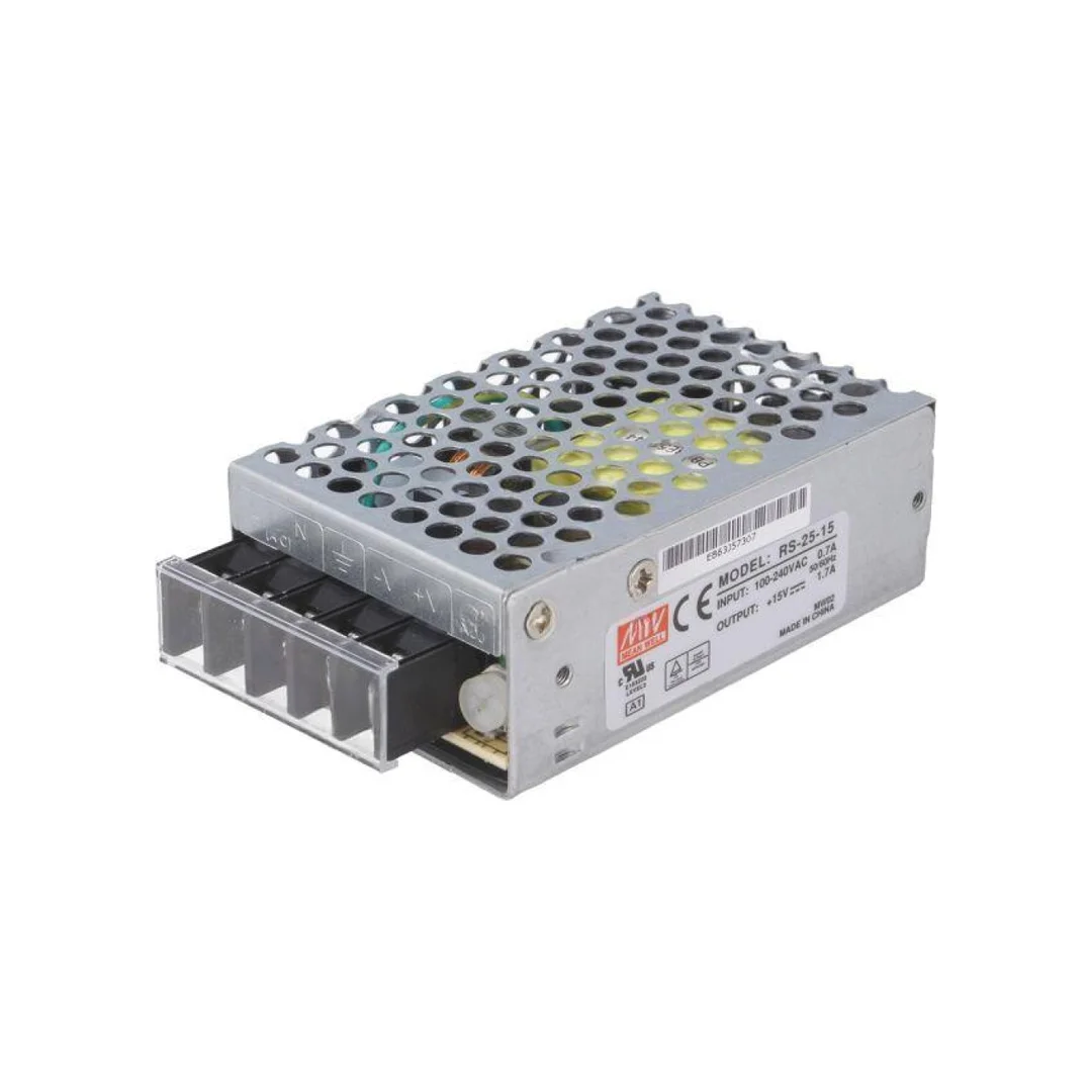 Zasilacz impulsowy do wbudowania modułowy 25W 15VDC 1,7A RS-25-15