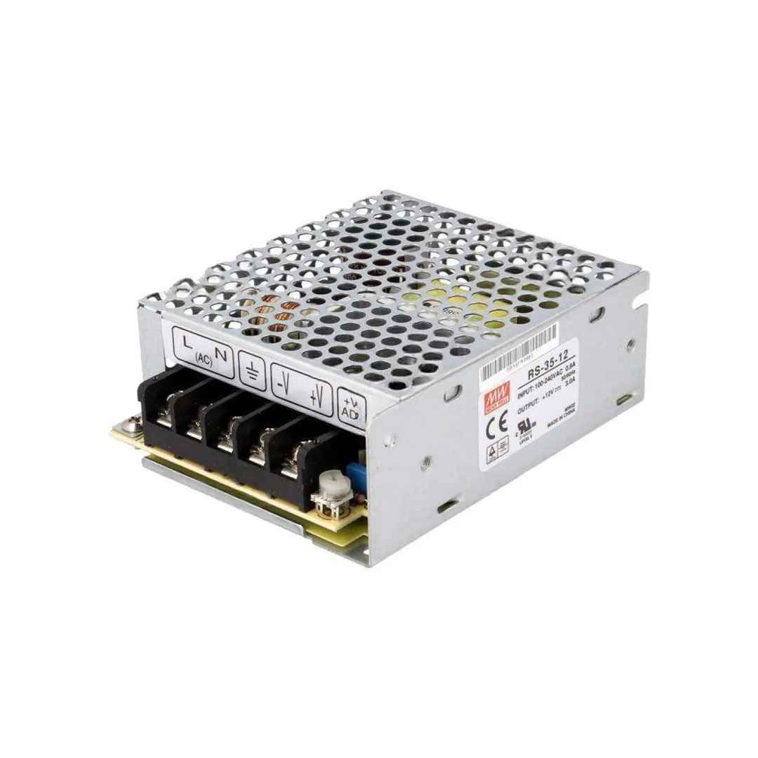 Zasilacz impulsowy do wbudowania modułowy 35W 12VDC 3A RS-35-12