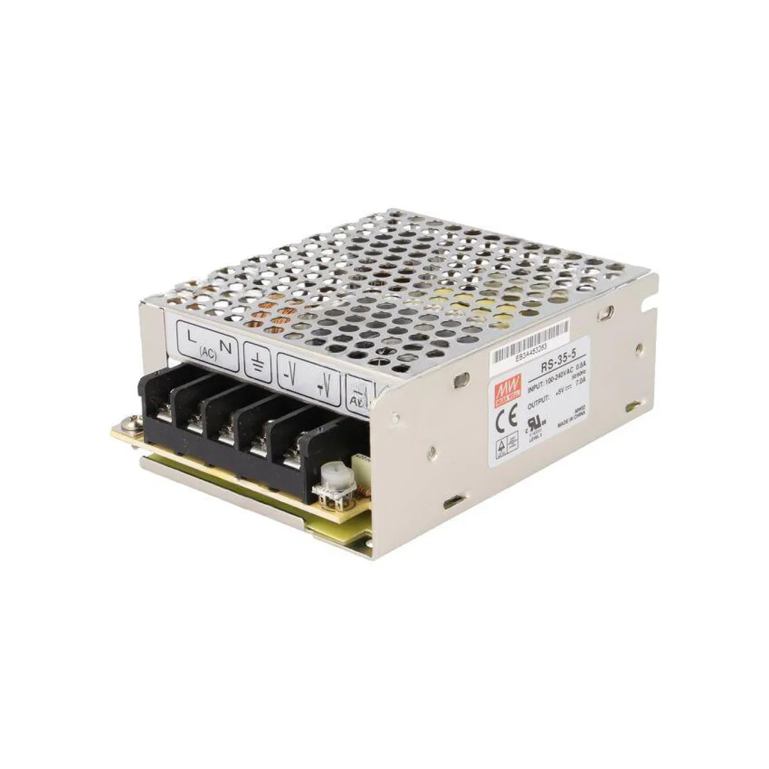 Zasilacz impulsowy do wbudowania modułowy 35W 5VDC 7A RS-35-5
