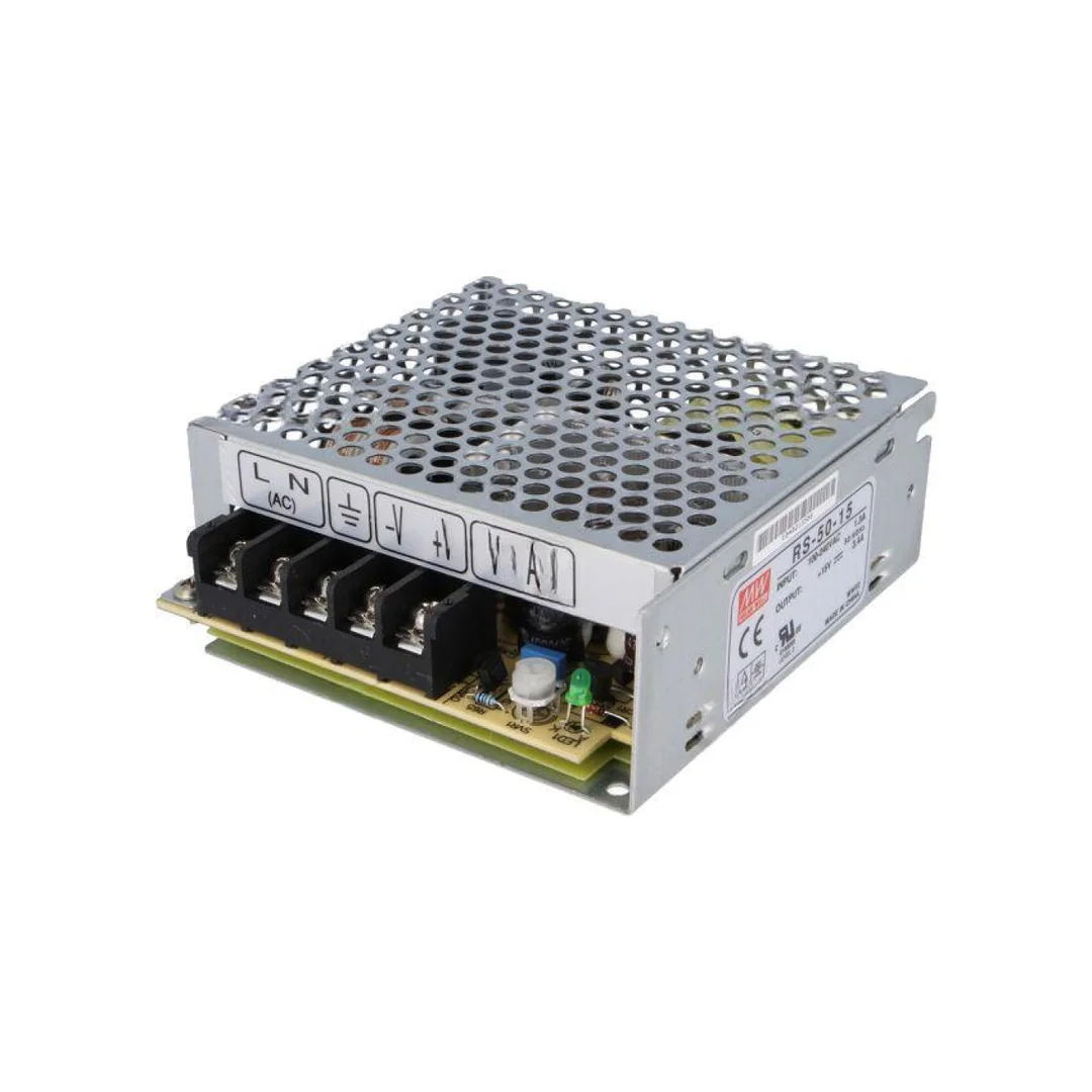 Zasilacz impulsowy do wbudowania modułowy 50W 15VDC 3,4A RS-50-15