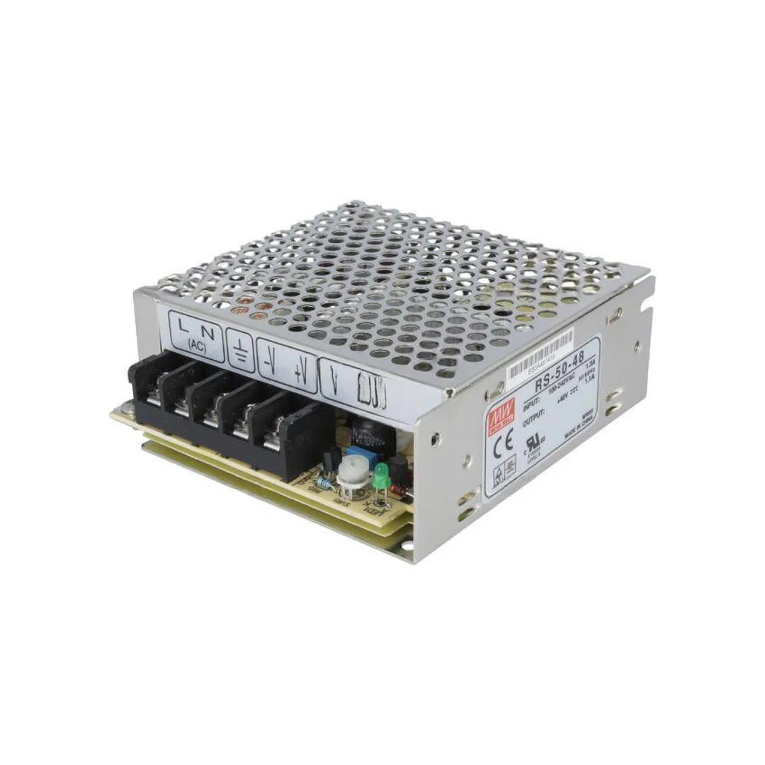 Zasilacz impulsowy do wbudowania modułowy 50W 48VDC 1,1A RS-50-48