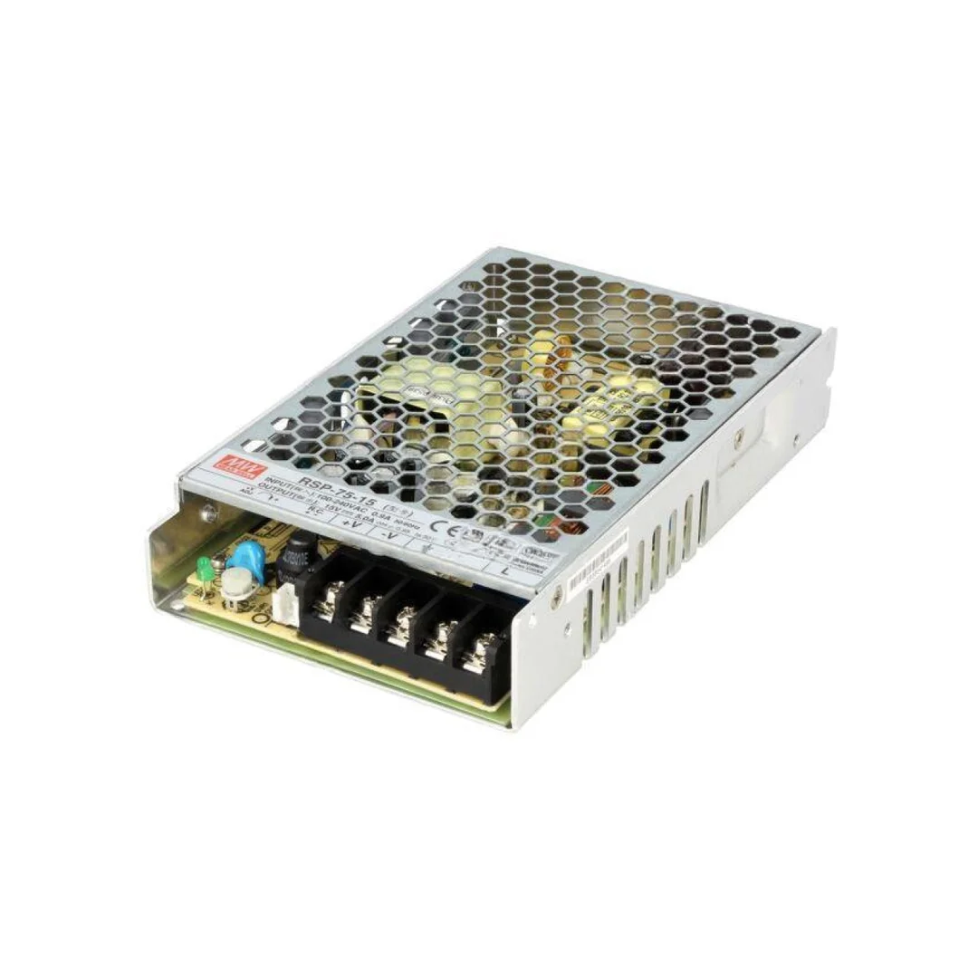 Zasilacz impulsowy do wbudowania modułowy 75W 15VDC 5A RSP-75-15