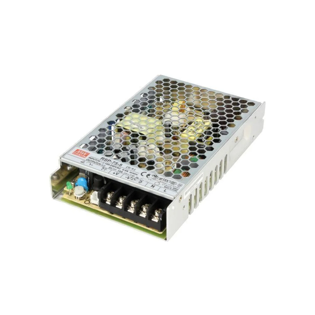 Zasilacz impulsowy do wbudowania modułowy 75W 5VDC 15A RSP-75-5