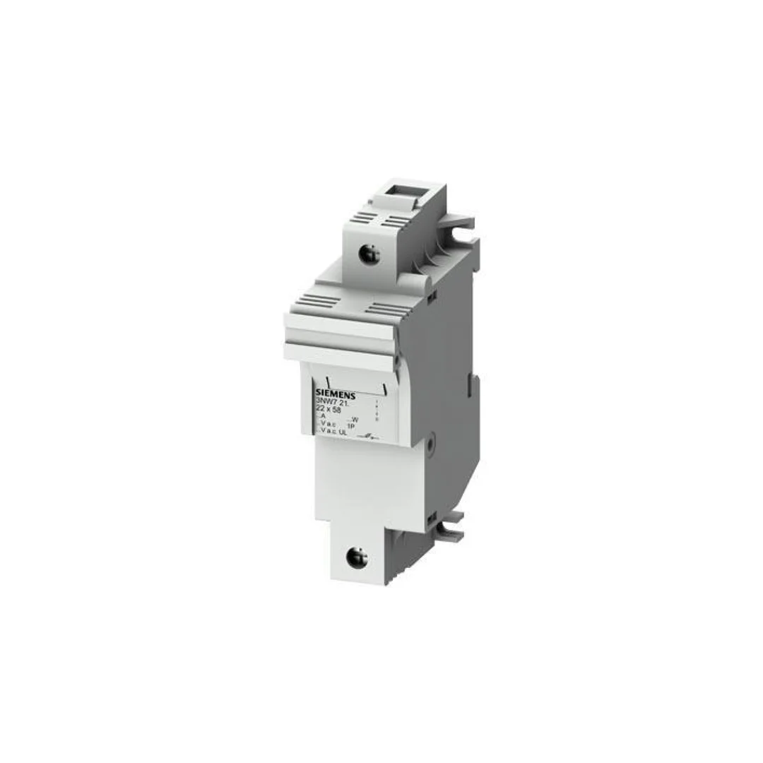 Podstawa bezpiecznikowa do wkładek cylindrycznych 22x58mm 100A 1-bieg. Na szynę DIN 3NW7211