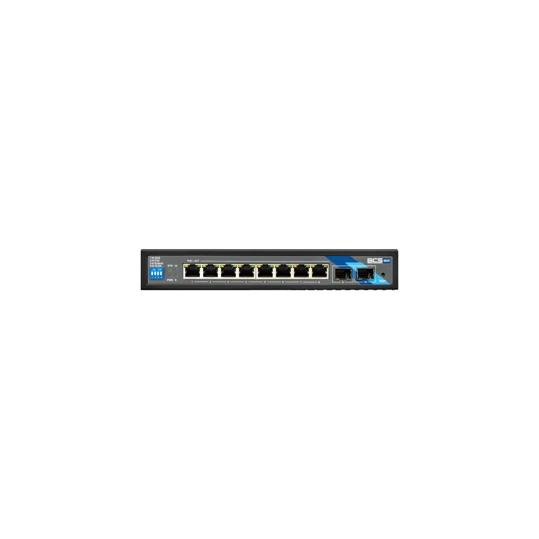 Switch PoE 8-portowy 1Gbps + 2xSFP BCS-B-SP08G-2SFP