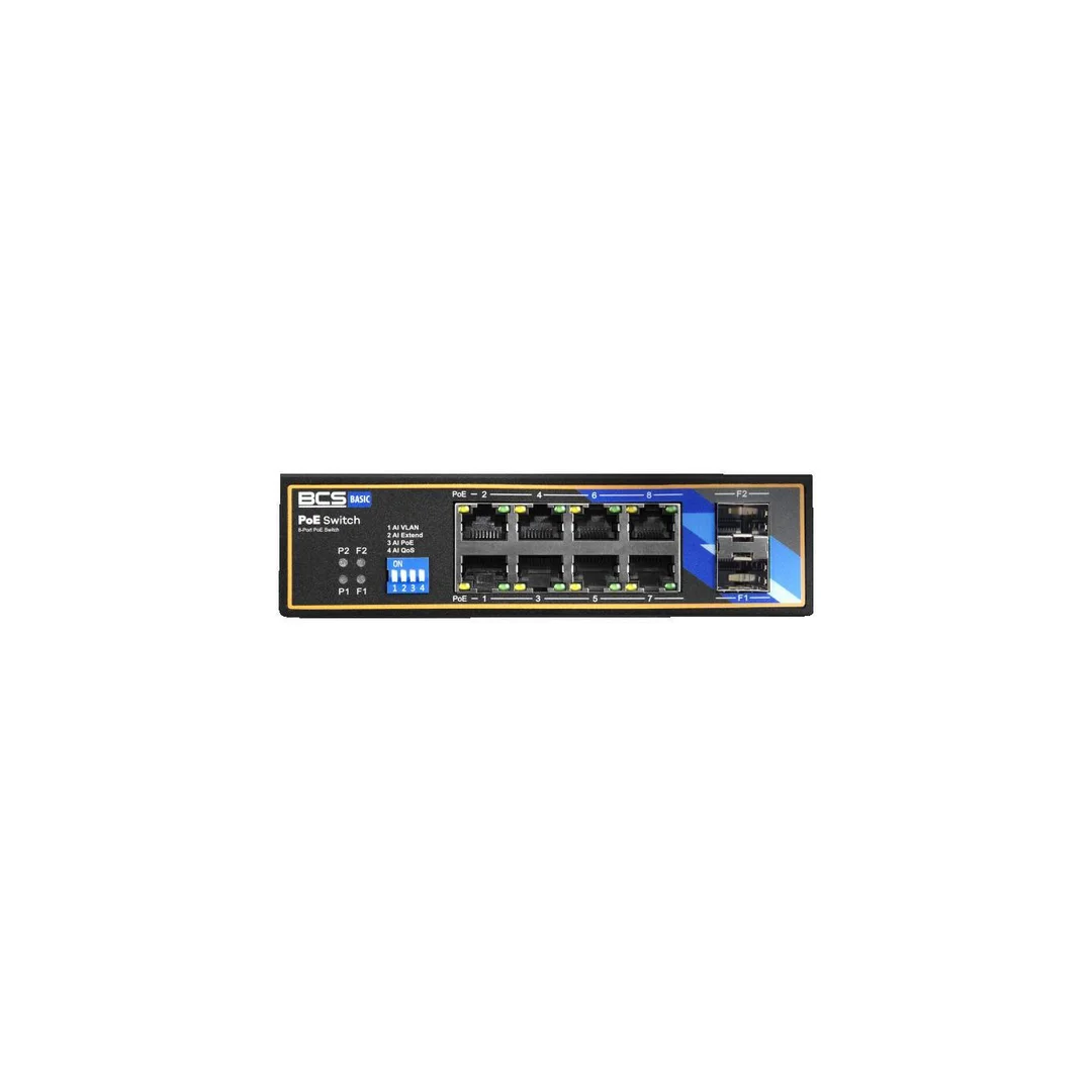 Switch PoE 8-portowy 1Gbps + 2SFP BCS-B-ISP08G-2SFP