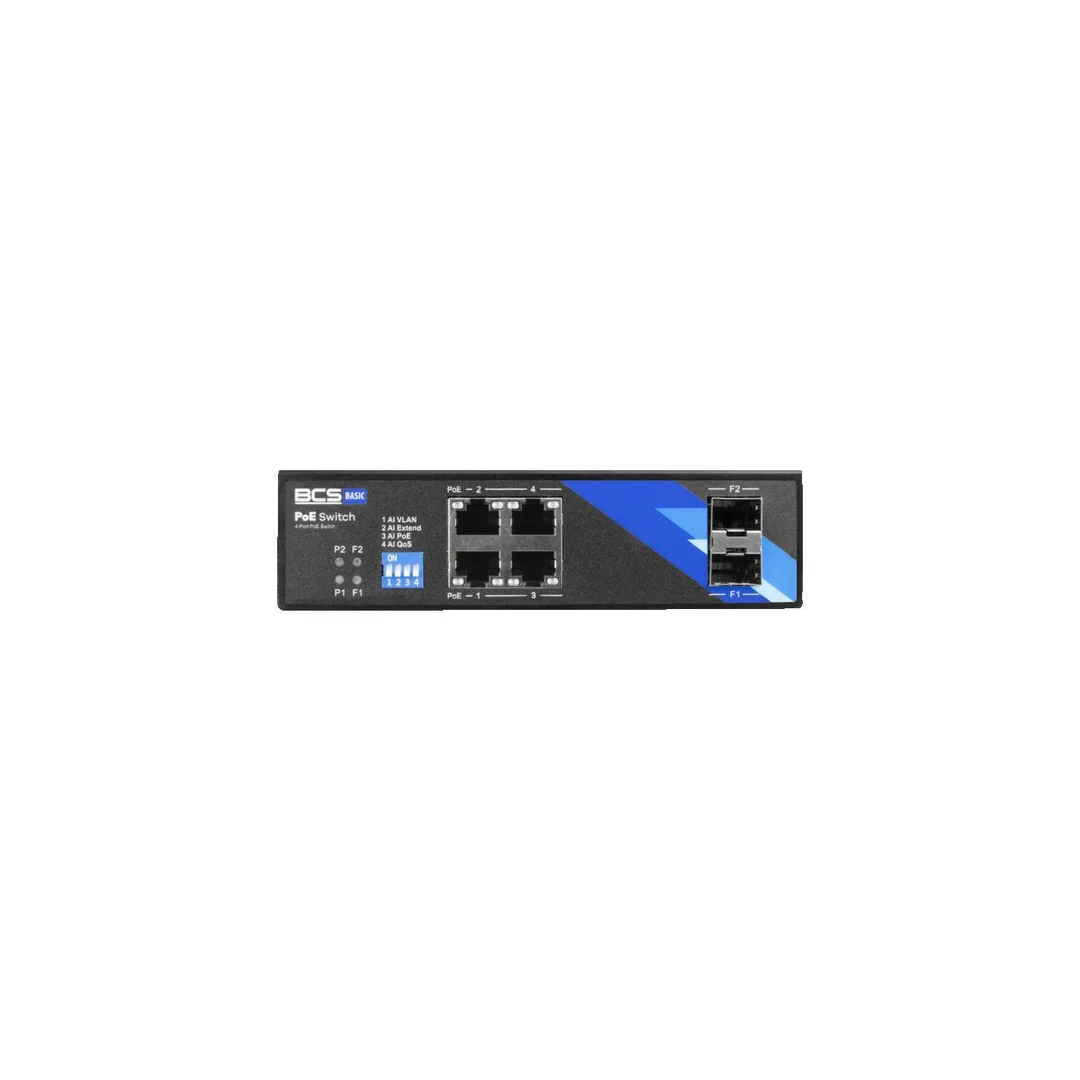 Switch PoE 4-portowy 1Gbps + 2x SFP BCS-B-ISP04G-2SFP