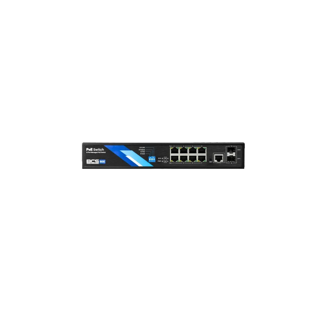 Switch PoE 8-portowy 1Gbps + 2xSFP BCS-B-SP08G-2SFP-M