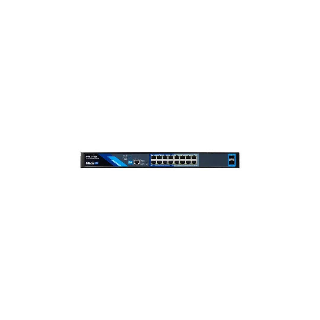 Switch PoE 16-portowy 1Gbps + 2xSFP BCS-B-SP16G-2SFP-M