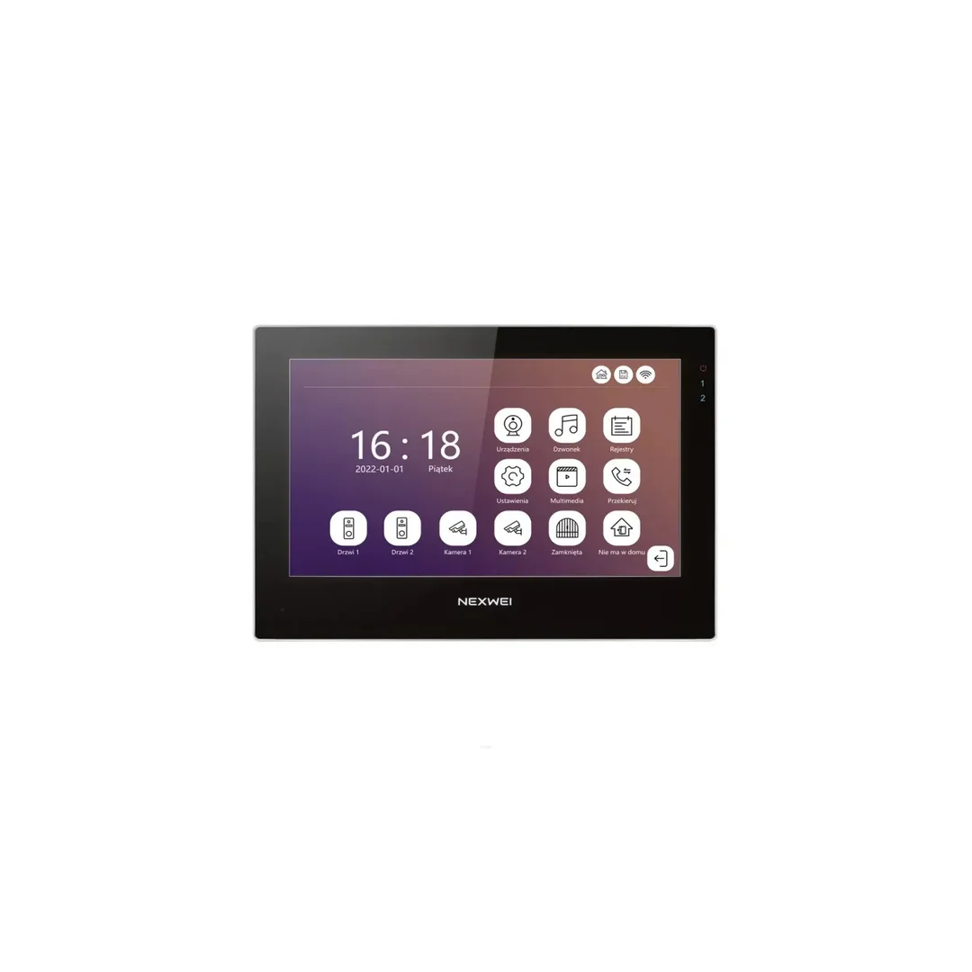 NW-AVI-10S-BW Wideodomofon jednorodzinny Nexwei 10monitor z Wifi i obsługą przez smartfona, aplikacja, kolor czarny
