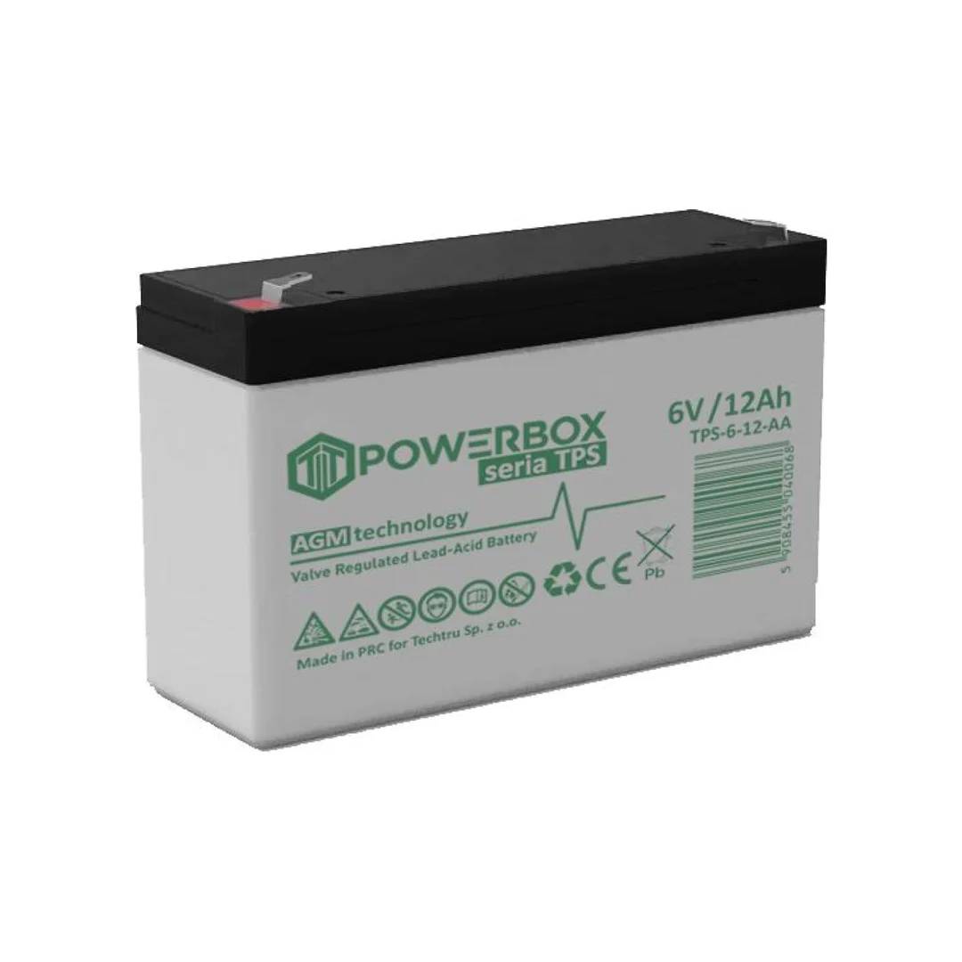 Akumulator VRLA / AGM bezobsługowy Powebox TPS 6V 12Ah