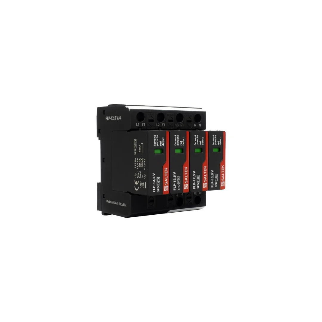 Ogranicznik przepięć typ 1 12.5kA FLP-12,5 V/4 do 350V DC szyna DIN ochronnik przepięciowy dla niskiego napięcia