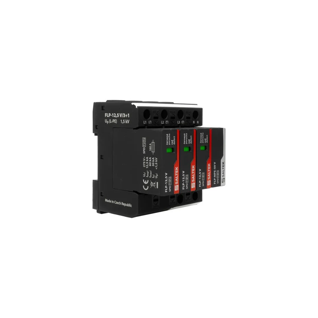 Ogranicznik przepięć typ 1 50kA FLP-12,5 V/3+1 do 255V DC szyna DIN warystorowy ochronnik przepięciowy dla niskiego napięcia