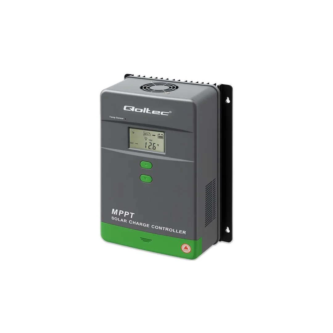 Qoltec Solarny regulator ładowania MPPT z czujnikiem temperatury 50A 12V / 24V LCD Bluetooth APP GEL LiFePO4