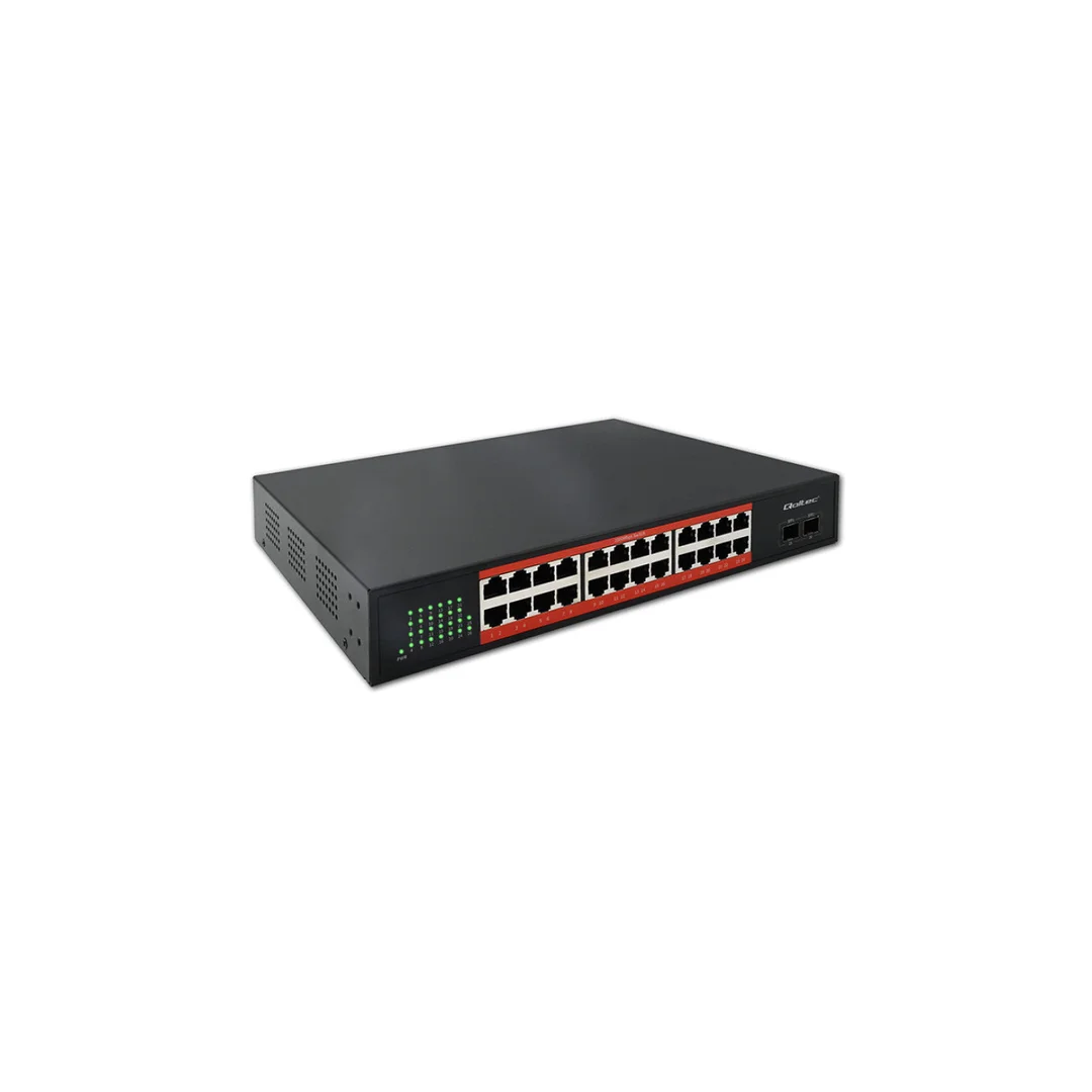 Qoltec Przełącznik sieciowy SWITCH Gigabit Ethernet 24x RJ45 2x SFP 1000 Mb/s
